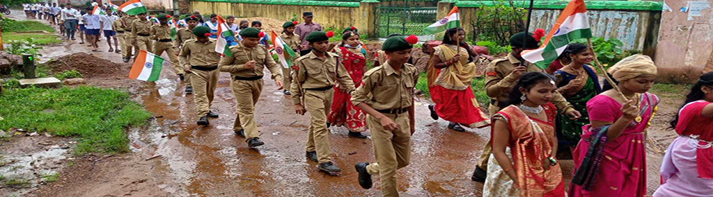 डीएससी, ढेंकनाल द्वारा तिरंगा यात्रा (हर घर तिरंगा)।